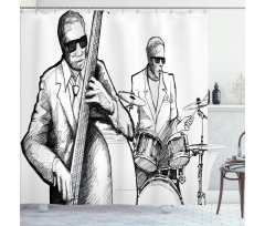 Jazz Band Musicians Shower Curtain