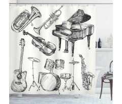 Musical Instruments Shower Curtain