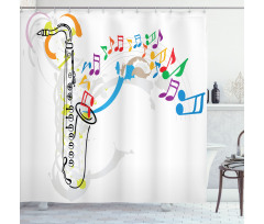 Festival Music Notes Shower Curtain