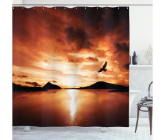 Sunset SeMountain Wings Shower Curtain