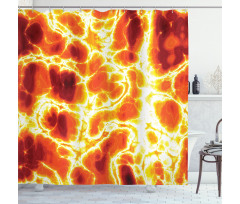 Hot Burning Lava Fire Shower Curtain