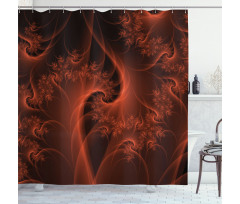 Digital Swirls Floral Shower Curtain