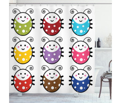 Smiling Ladybugs Set Shower Curtain