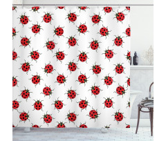 Ladybugs Patterns Shower Curtain