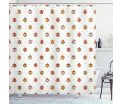 Pastel Colored Ladybugs Shower Curtain