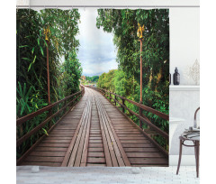 Wooden Bridge Exotic Shower Curtain
