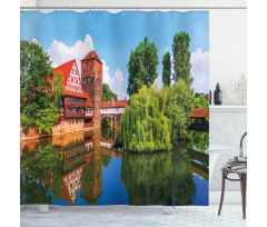 Summer View German Town Shower Curtain