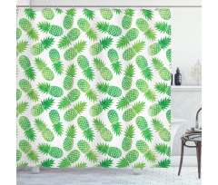 Exotic Pineapple Pattern Shower Curtain