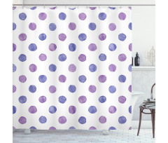 Watercolor Polka Dots Shower Curtain