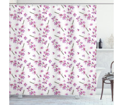 Blooming Flowers Nature Shower Curtain