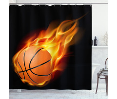 Basketball Fire Shoot Shower Curtain