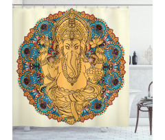 Vintage Style Elephant Shower Curtain