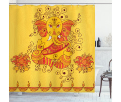 Bohemian Thai Elephant Shower Curtain