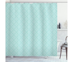 Aqua Celtic Patterns Shower Curtain