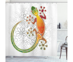 Art Frog Flowers Shower Curtain