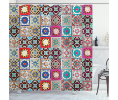 Geometric Mosaic Tiles Shower Curtain