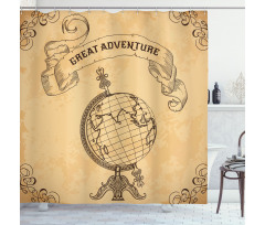 Adventure Words Shower Curtain