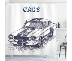 Sports Car Grunge Shower Curtain