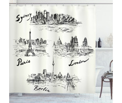 World's Famous Cities Shower Curtain