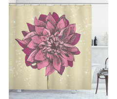 Dahlia Flower Bohemian Shower Curtain
