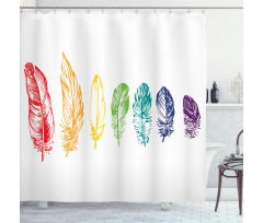 Rainbow Feathers Shower Curtain