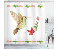 Hummingbird Artwork Shower Curtain