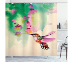 Colibri and Flowers Shower Curtain