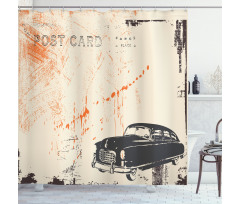 Old Fashioned Car Art Shower Curtain