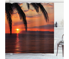 Sunrise on Sea and Palms Shower Curtain