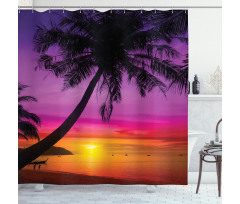 Palm Shadow at Sunset Shower Curtain