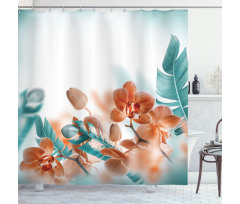 Orchids Blossoms Floral Shower Curtain