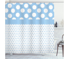 Baby Blue Polka Dots Shower Curtain