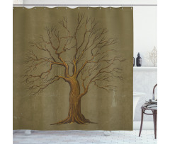 Old Paper Effect Vintage Shower Curtain