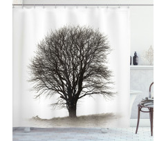 Fall Tree Monochrome Art Shower Curtain