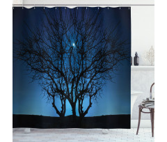 Night Moon Cosmos Shower Curtain