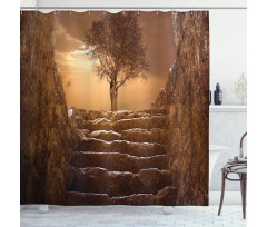Brown Sky Sunset Cloudy Shower Curtain