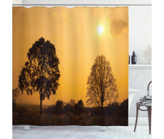Tree on Sunset Twilight Shower Curtain