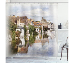 Brugge Canal View Shower Curtain