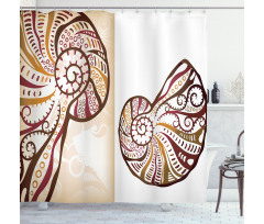 Seashells Abstract Boho Shower Curtain