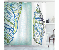 Seashell Ornate Motifs Shower Curtain