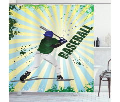 Grunge Baseball Pop Art Shower Curtain