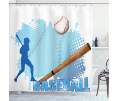 Baseball Sport Cartoon Shower Curtain