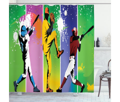 Baseball Grunge Splash Shower Curtain