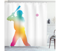 Hitter Swinging Arms Shower Curtain