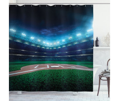 Baseball Stadium Night Shower Curtain