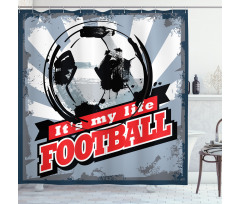 Grungy Football Pop Art Shower Curtain