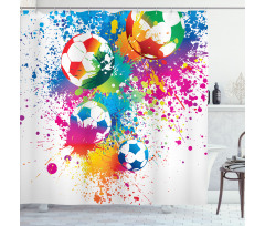 Colorful Splashes Balls Shower Curtain