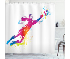Goalkeeper Catches Ball Shower Curtain