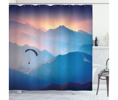 Paraglide Sun Mountains Shower Curtain