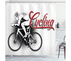 Cycling Man Sport Bike Shower Curtain
